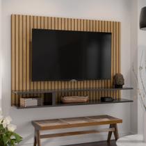 Painel Para TV Smart Plus Milão para TVs de até 50 Polegadas Ripado com Preto