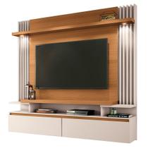 Painel Para Tv Suspenso 55 Pol. Ripado Khosmos H01 Off White-cinamomo Painel Para Tv Suspenso 55 Pol. Ripado Khosmos H01 Off White-cinamomo