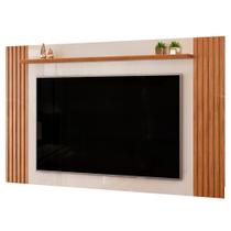 Painel Para TV Suspenso 75 Pol 219cm Ripado Giulia D04 Off White/Freijó - Mpozenato