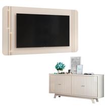 Painel para TV Suspenso Ariana e Aparador Buffet Mercuri Off White DJ Móveis Painel para TV Suspenso Ariana e Aparador Buffet Mercuri Off White DJ Móveis