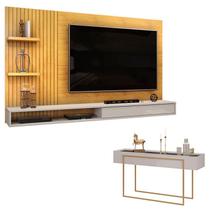 Painel para TV Suspenso Bento Cedro Bali e Aparador para Sala Petri Bali DJ Móveis