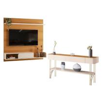 Painel Para Tv Suspenso Evo Com Aparador Vivant Cinamomo Off White - Hb Móveis Painel Para Tv Suspenso Evo Com Aparador Vivant Cinamomo Off White - Hb Móveis