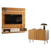Painel para TV Suspenso Evo com Buffet Benvenuto Cinamomo Off White HB Móveis