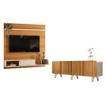 Painel Para Tv Suspenso Evo Com Buffet Saluti Cinamomo Off White - Hb Móveis