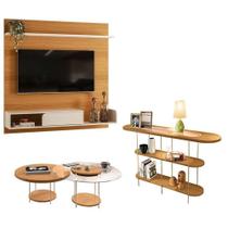 Painel Para Tv Suspenso Evo Com Kit Mesa De Centro Sky E Aparador Infinity Cinamomo Off White Hb Móveis Painel Para Tv Suspenso Evo Com Kit Mesa De Centro Sky E Aparador Infinity Cinamomo Off White Hb Móveis
