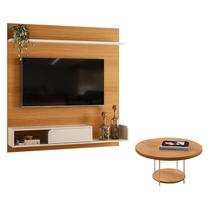 Painel para TV Suspenso Evo com Mesa de Centro Sky Cinamomo Off White HB Móveis Painel para TV Suspenso Evo com Mesa de Centro Sky Cinamomo Off White HB Móveis