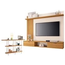 Painel para TV Suspenso Lets e Aparador Infinity Cinamomo Off White HB Móveis