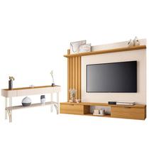 Painel para TV Suspenso Lets e Aparador Vivant Cinamomo Off White HB Móveis