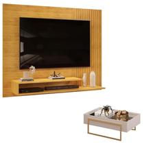 Painel para TV Suspenso Nando Cedro e Mesa de Centro Pilar Bali DJ Móveis