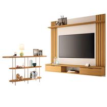 Painel para TV Suspenso Solus e Aparador Infinity Cinamomo Off White HB Móveis