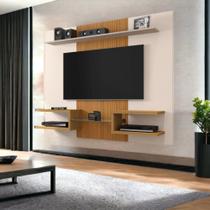 Painel para TVs 55" Atlas Off White e Cinamomo Ripado Bechara Painel para TVs 55" Atlas Off White e Cinamomo Ripado Bechara