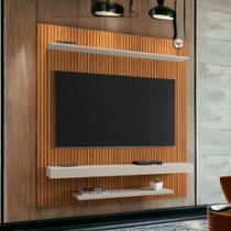 Painel para TVs 60" Leme Ripado e Off White Bechara