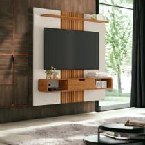 Painel para TVs 65" Lisboa Off White e Naturalle Ripado Bechara Painel para TVs 65" Lisboa Off White e Naturalle Ripado Bechara
