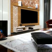Painel para TVs até 60 pol Roma Nature e Off White Cambel Painel para TVs até 60 pol Roma Nature e Off White Cambel