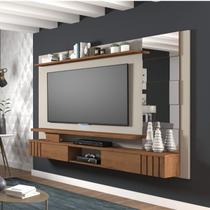 Painel para TVs até 65 Polegadas com Espelho 2 Portas Chorme Espresso Móveis Off White/Savana