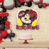 Painel Parabéns para Decoração Festa Minnie - 1 Un - Piffer