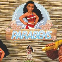 Painel Parabéns para Decoração Festa Moana em EVA Piffer - Crystal Forming