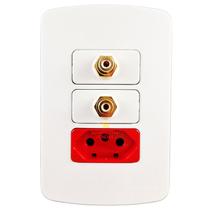 Painel Parede Tomada 42 Áudio Duplo L R Tomada 20A