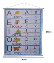 Painel Pedagógico De Lona 1,05 X 0,90 - Vogais 4 Formas