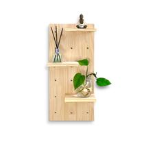 Painel Pegboard Prateleira de Madeira 60 cm Pinus Decorativo Organizador de Parede Retangular