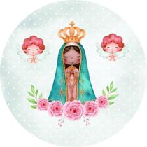 Painel Pequeno Mesa Nossa Senhora Floral Capa Veste Facil