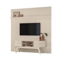 Painel Piso teto com Bancada New Laguna Para TV 65" Calacata/ Off White
