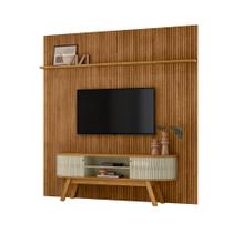 Painel Piso teto com Bancada New Laguna Para TV 65" Cumaru/ Opala