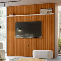 Painel Piso-Teto New Guaporé 238x244,5m Para TV até 75 Polegadas - Cinamomo/Off White Madetec