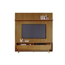 Painel Piso Teto New Guaporé com Rack Bancada Selene New Luna Ambiente Cumaru - Madetec Painel Piso Teto New Guaporé com Rack Bancada Selene New Luna Ambiente Cumaru - Madetec