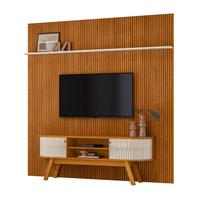 Painel Piso Teto New Guaporé com Rack Bancada Valência New Laguna Cinamomo Off White - Madetec