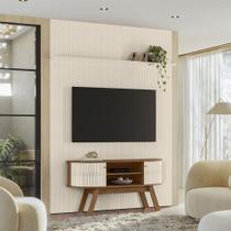 Painel Piso Teto New Interlagos Com Rack Bancada Atlanta New Silverstone Ambiente Naturale Off White- Madetec