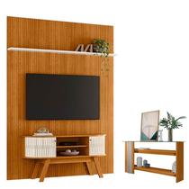 Painel Piso Teto New Interlagos com Rack Bancada Atlanta New Silverstone com Aparador Frizz Cinamomo Off White - Madetec Painel Piso Teto New Interlagos com Rack Bancada Atlanta New Silverstone com Aparador Frizz Cinamomo Off White - Madetec