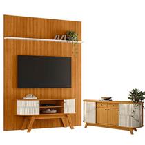 Painel Piso Teto New Interlagos com Rack Bancada Atlanta New Silverstone com Aparador para Sala Buffet Mônaco Cinamomo Off White - Madetec Painel Piso Teto New Interlagos com Rack Bancada Atlanta New Silverstone com Aparador para Sala Buffet Mônaco Cinamomo Off White - Madetec