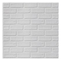 Painel Placa 3D Auto Adesivo Tijolo À Vista Branco 70x70cm