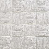 Painel Placa 3d Quadratto Branco Espuma Adesiva 70 X 70 Parede - GF Casa Decor