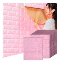 Painel Placa Adesiva Autocolante Tijolinho 3 Tijolinho Rosa