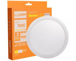 Painel Plafon 18w Sobrepor Redondo 6500k Branco Frio LLUMM Bronzearte