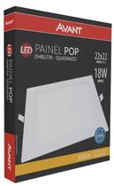 Painel Plafon De Led 18w Embutir Quadrado 22cm 3000k Avant Painel Plafon De Led 18w Embutir Quadrado 22cm 3000k Avant