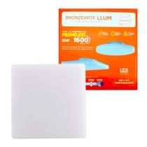Painel Plafon De Sobrepor Led Quadrado Frameless 16W 1600Lm Borda Infinita Llum Bronzearte