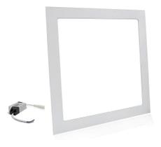 Painel Plafon Led 18W Quadrado Embutir Branco Quente Cor Ama
