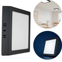 Painel Plafon LED 24W 6500K Quadrado Sobrepor Preto Fosco Bivolt Blumenau