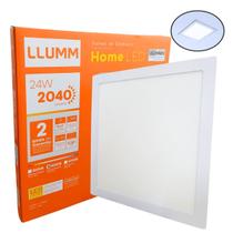 Painel Plafon Led 24w Embutir Quadrado Alumínio Bivolt Luz Branco Neutro 4000k LLUMM