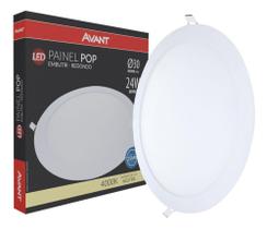 Painel Plafon Led 24w Redondo Embutir Branco Luminária - Avant