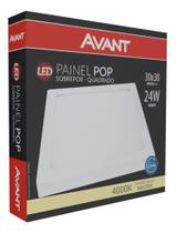 Painel Plafon LED 24W Sobrepor Avant Quadrado 4000k(NEUTRO) 30x30 cm Bivolt