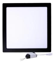 Painel Plafon Led 25W Embutir Quadrado Preto