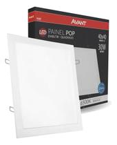 Painel Plafon Led 30w Embutir Quadrado 40x40 Luz 6500k Avant