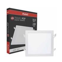 Painel Plafon Led 30x30 24w Quadrado Embutir Branco Frio Luminária - Avant