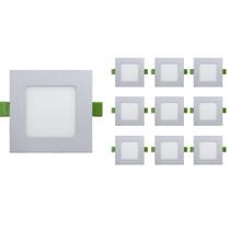 Painel plafon led 6w embutir quadrado 3000k(branco quente)bivolt kit10 Painel plafon led 6w embutir quadrado 3000k(branco quente)bivolt kit10