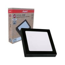 Painel Plafon LED Avant Pop Quadrado de Embutir 18W 3000K 1080 Lúmens 21cm - Placa Preta