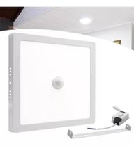 Painel Plafon Led Com Sensor Fotocélula 12w Sobrepor Quadrado Luz Frio Cor Branco Frio 110v/220v